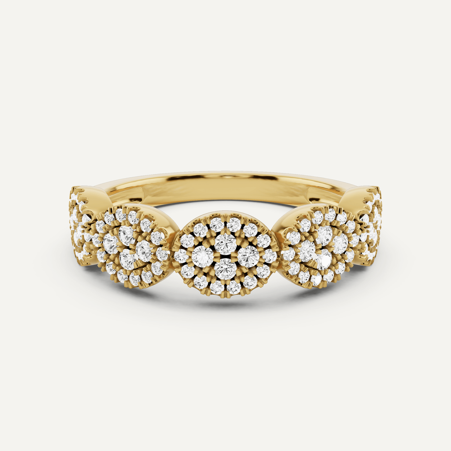 1/2 ctw Round Diamond Oval Cluster Fashion Ring - Lotus Diamond