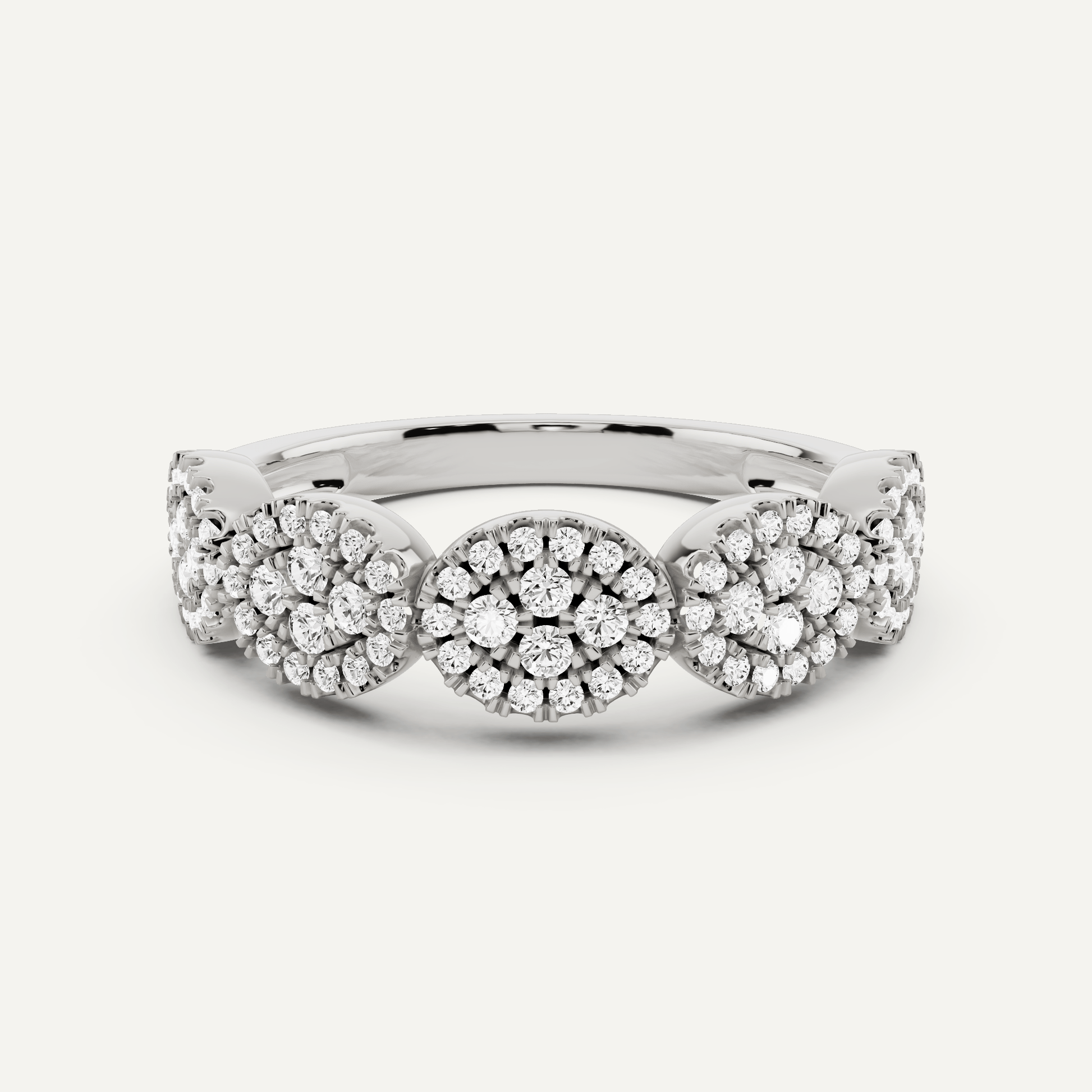 1/2 ctw Round Diamond Oval Cluster Fashion Ring - Lotus Diamond
