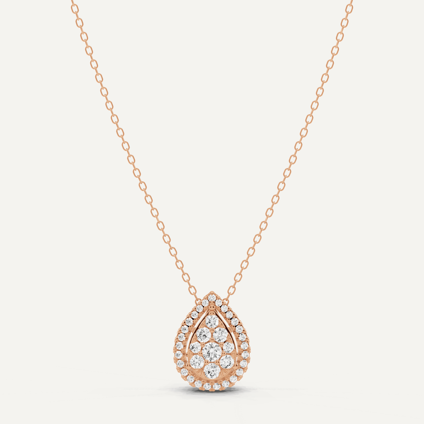 1/2 ctw Round Diamond Pear Shape Fashion Pendant - Lotus Diamond