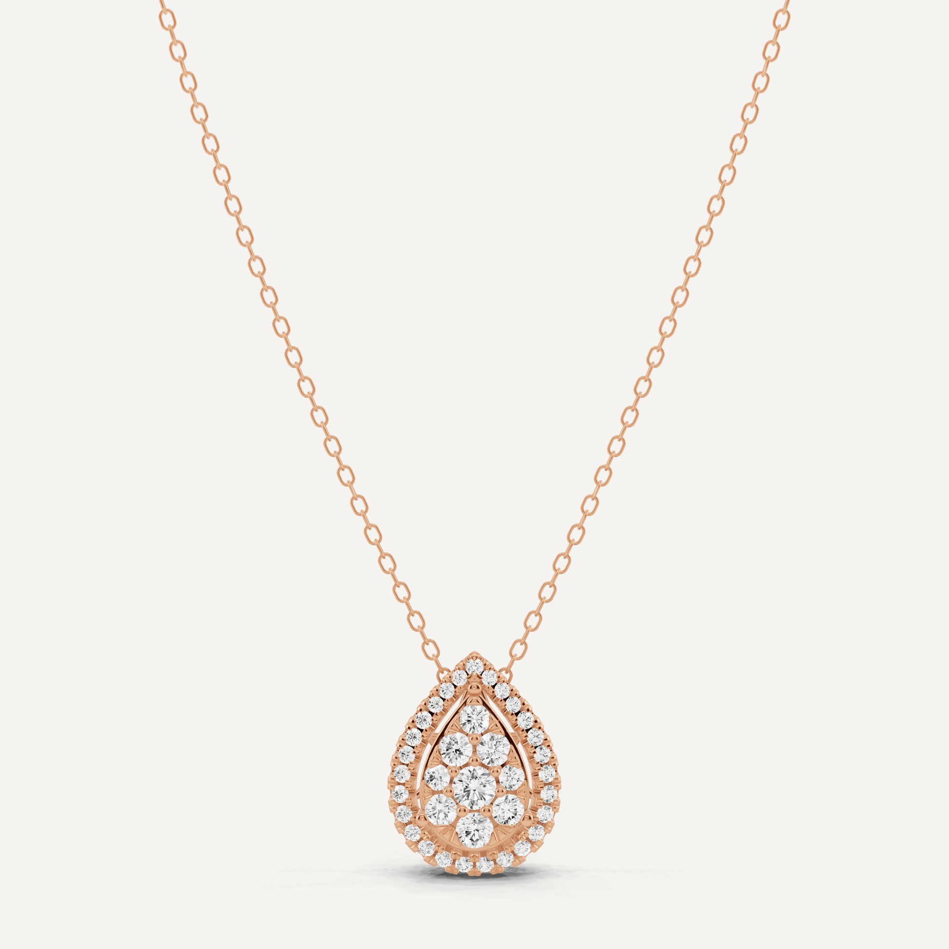 1/2 ctw Round Diamond Pear Shape Fashion Pendant - Lotus Diamond