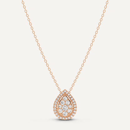 1/2 ctw Round Diamond Pear Shape Fashion Pendant - Lotus Diamond