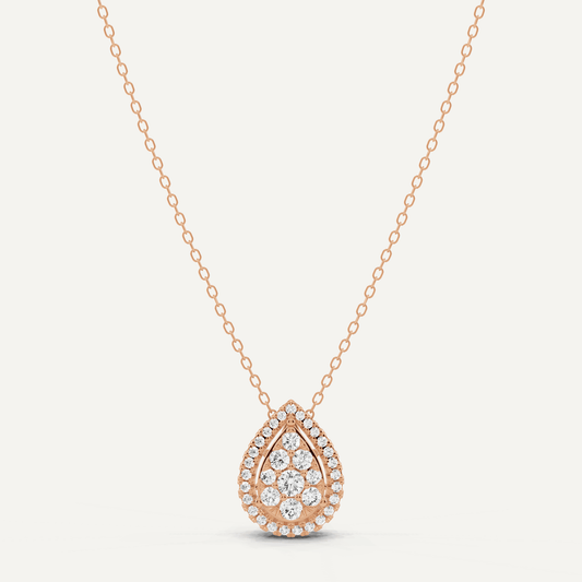 1/2 ctw Round Diamond Pear Shape Fashion Pendant - Lotus Diamond