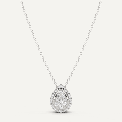 1/2 ctw Round Diamond Pear Shape Fashion Pendant - Lotus Diamond