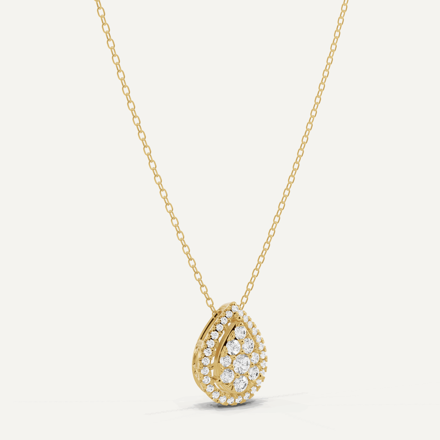 1/2 ctw Round Diamond Pear Shape Fashion Pendant - Lotus Diamond