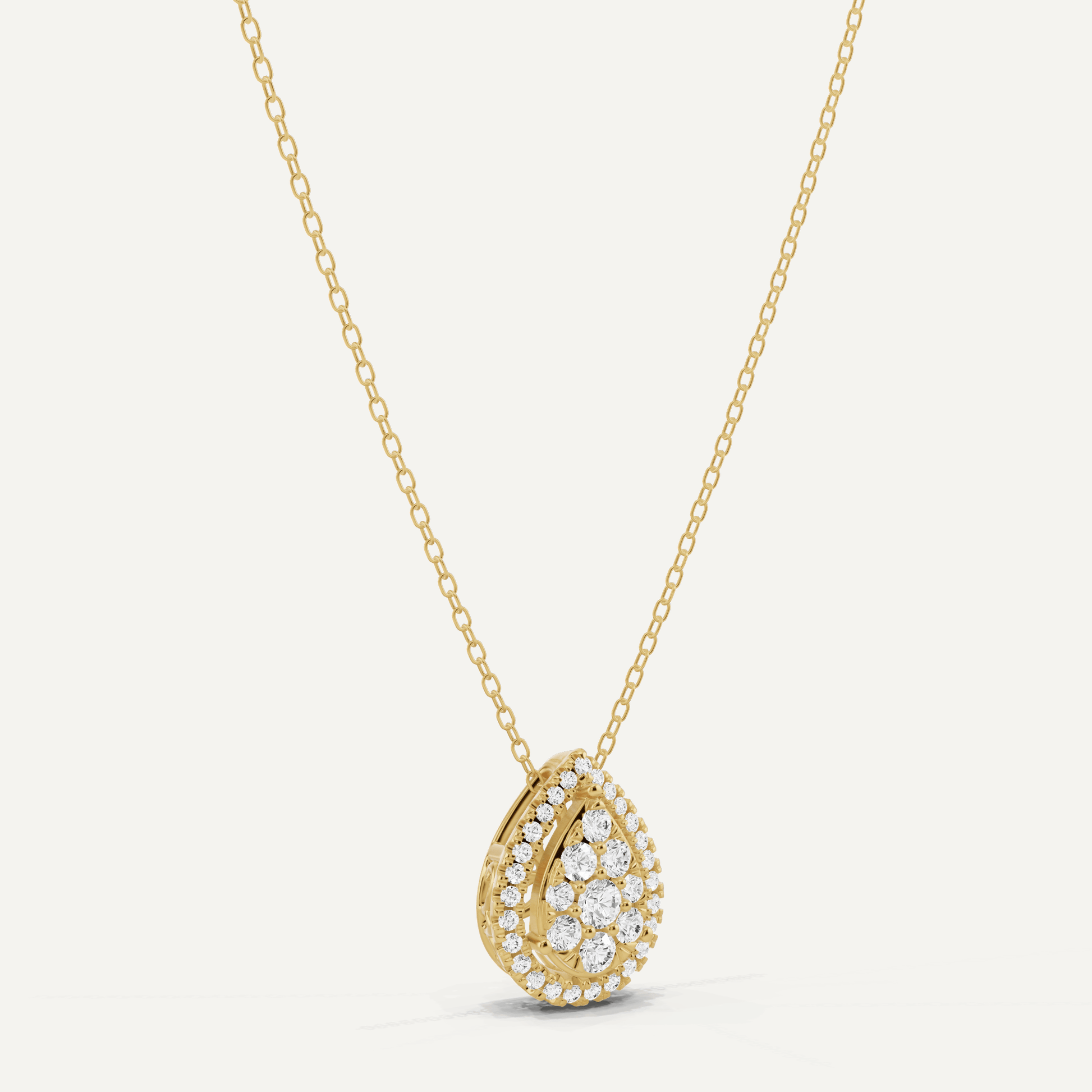 1/2 ctw Round Diamond Pear Shape Fashion Pendant - Lotus Diamond