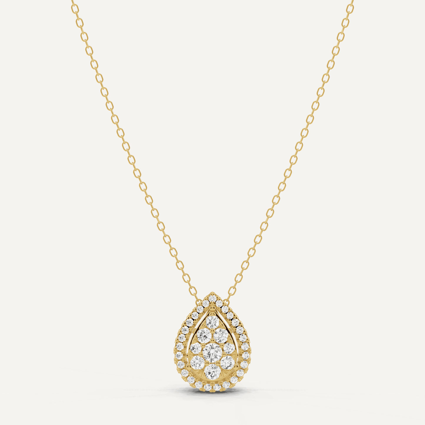 1/2 ctw Round Diamond Pear Shape Fashion Pendant - Lotus Diamond