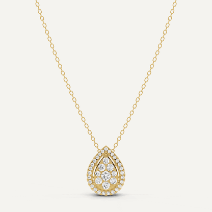 1/2 ctw Round Diamond Pear Shape Fashion Pendant - Lotus Diamond