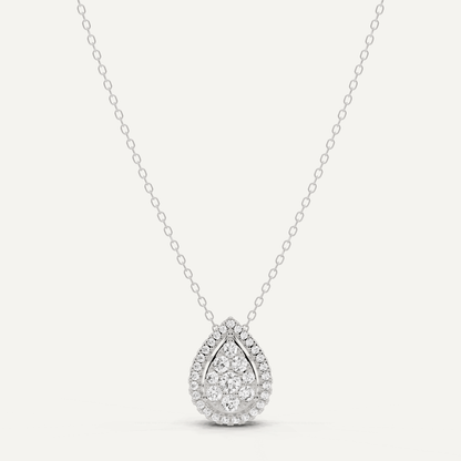 1/2 ctw Round Diamond Pear Shape Fashion Pendant - Lotus Diamond