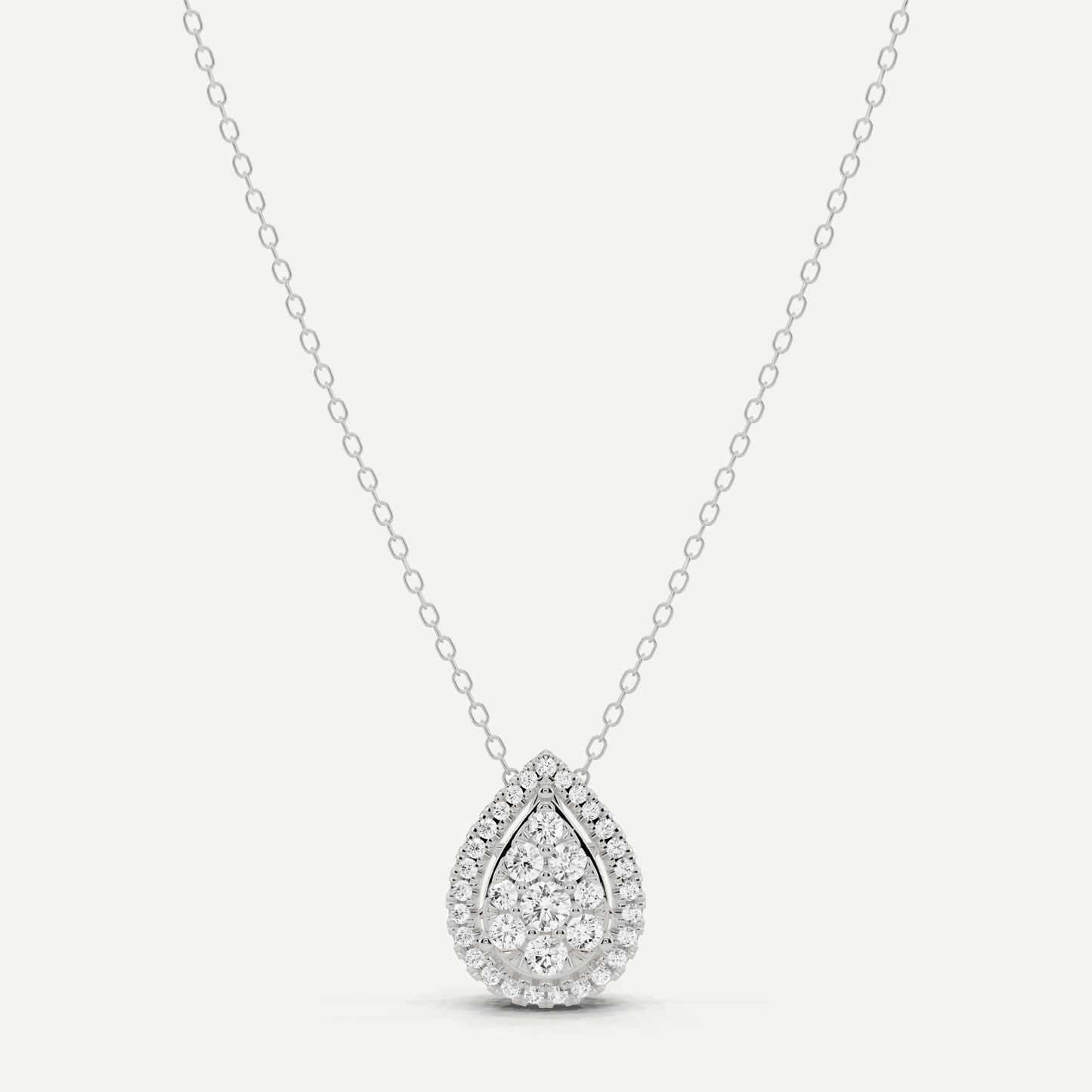 1/2 ctw Round Diamond Pear Shape Fashion Pendant - Lotus Diamond