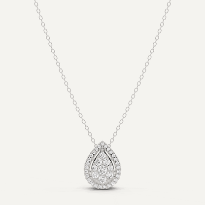 1/2 ctw Round Diamond Pear Shape Fashion Pendant - Lotus Diamond