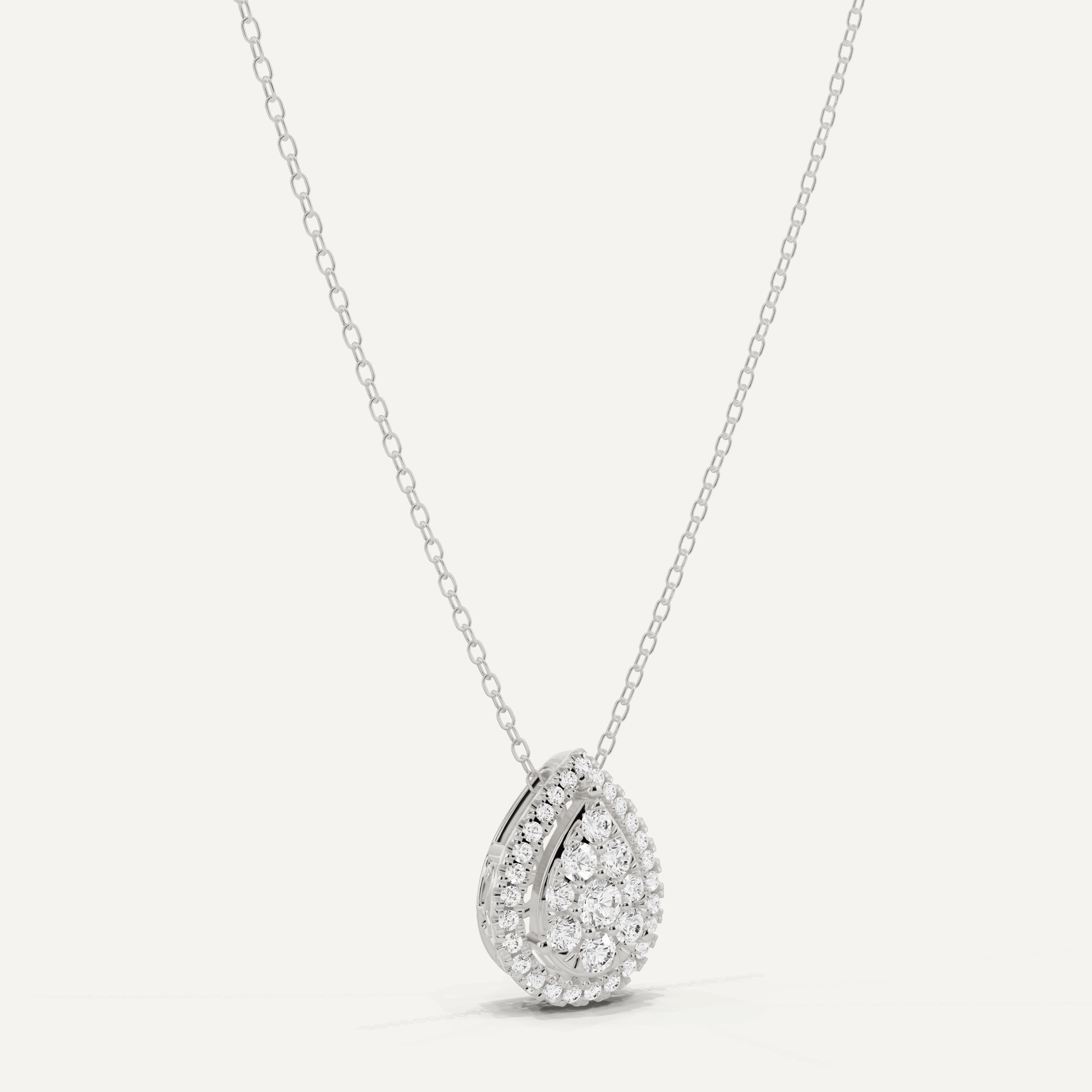 1/2 ctw Round Diamond Pear Shape Fashion Pendant - Lotus Diamond