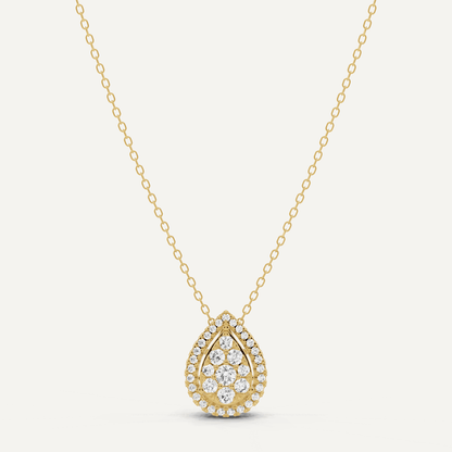1/2 ctw Round Diamond Pear Shape Fashion Pendant - Lotus Diamond