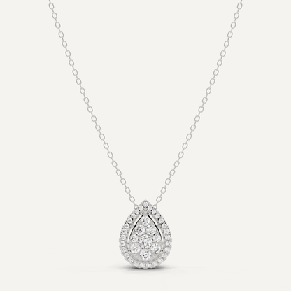 1/2 ctw Round Diamond Pear Shape Fashion Pendant - Lotus Diamond
