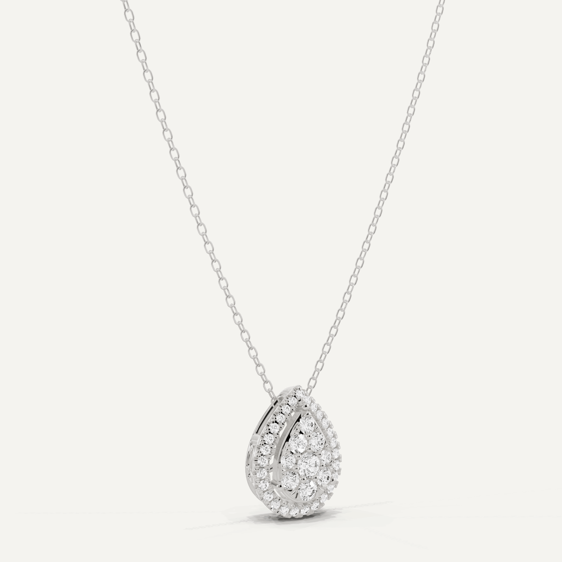 1/2 ctw Round Diamond Pear Shape Fashion Pendant - Lotus Diamond