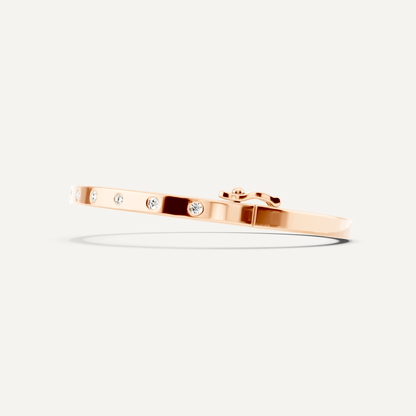 1/2 ctw Round Diamond Station Bangle Bracelet - Lotus Diamond