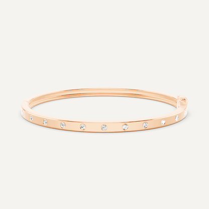 1/2 ctw Round Diamond Station Bangle Bracelet - Lotus Diamond