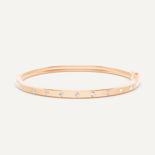 1/2 ctw Round Diamond Station Bangle Bracelet - Lotus Diamond