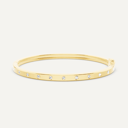 1/2 ctw Round Diamond Station Bangle Bracelet - Lotus Diamond