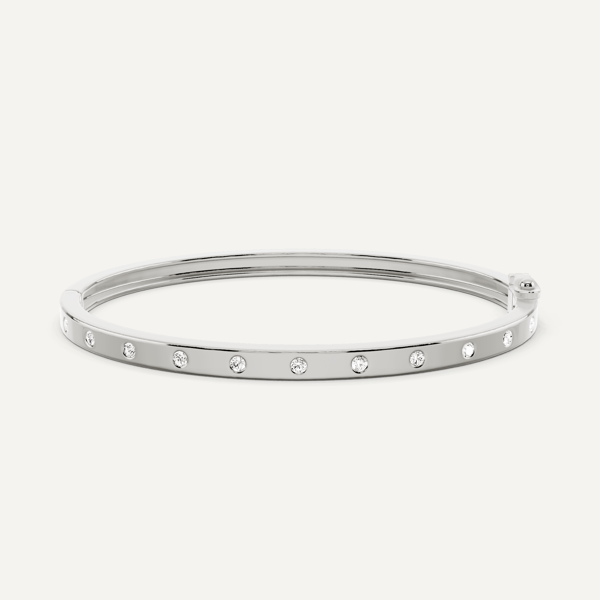 1/2 ctw Round Diamond Station Bangle Bracelet - Lotus Diamond