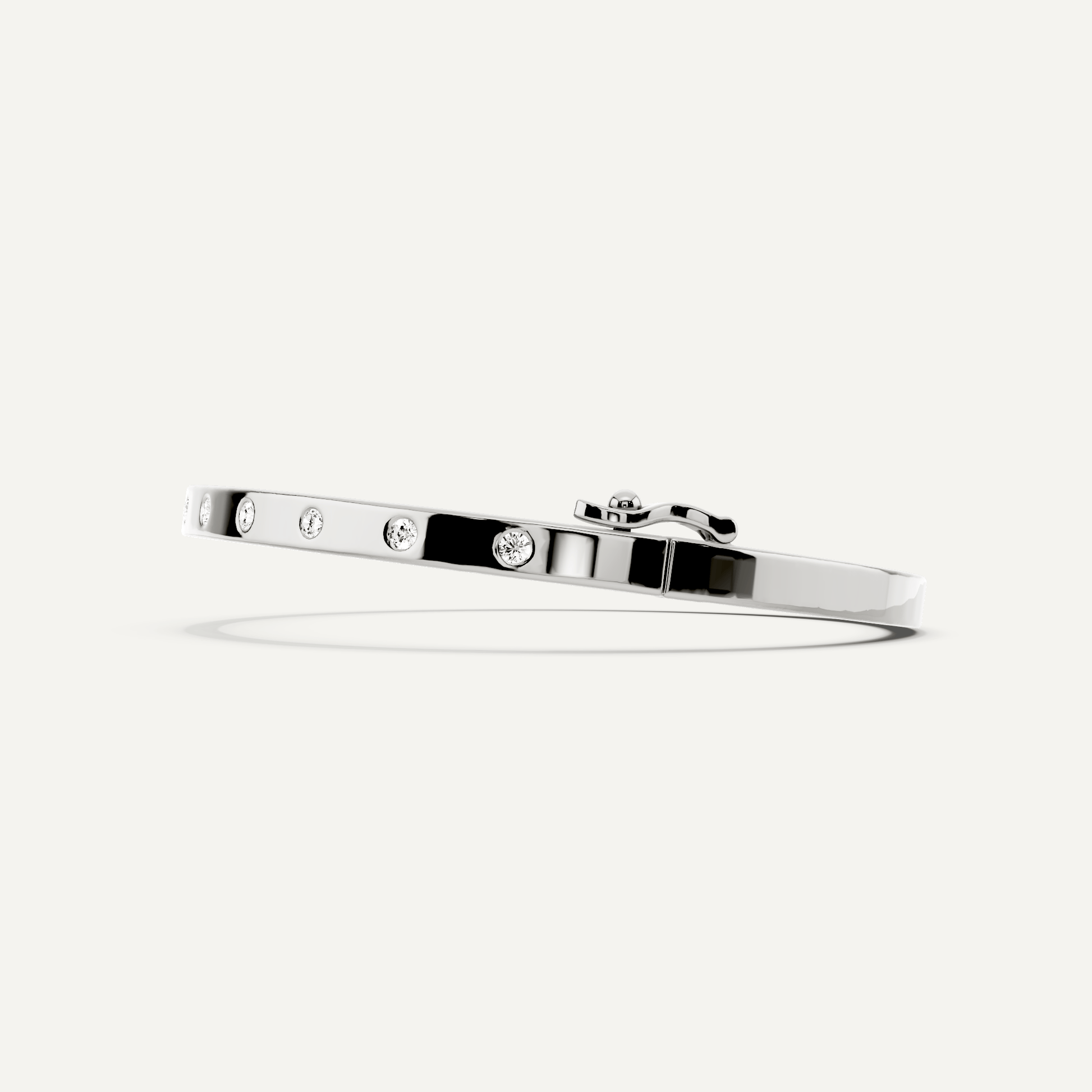 1/2 ctw Round Diamond Station Bangle Bracelet - Lotus Diamond