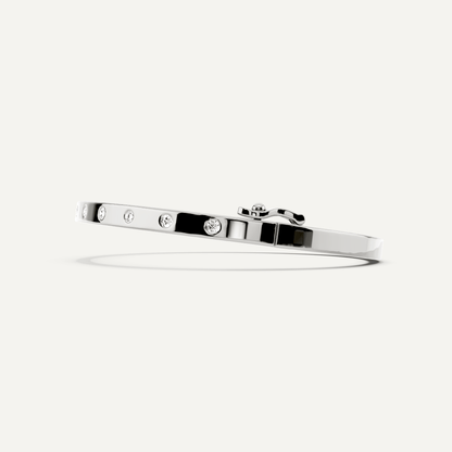 1/2 ctw Round Diamond Station Bangle Bracelet - Lotus Diamond
