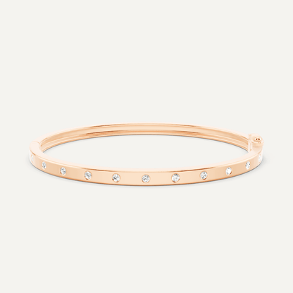 1/2 ctw Round Diamond Station Bangle Bracelet - Lotus Diamond