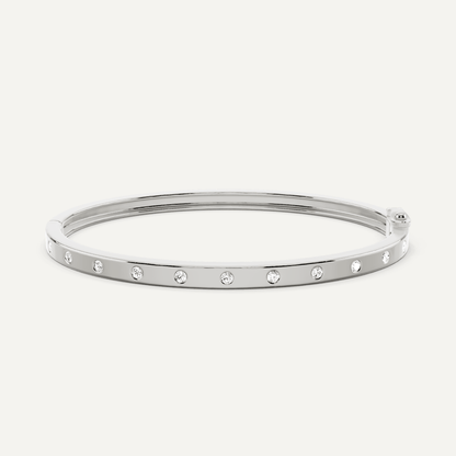 1/2 ctw Round Diamond Station Bangle Bracelet - Lotus Diamond