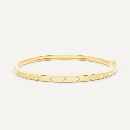1/2 ctw Round Diamond Station Bangle Bracelet - Lotus Diamond