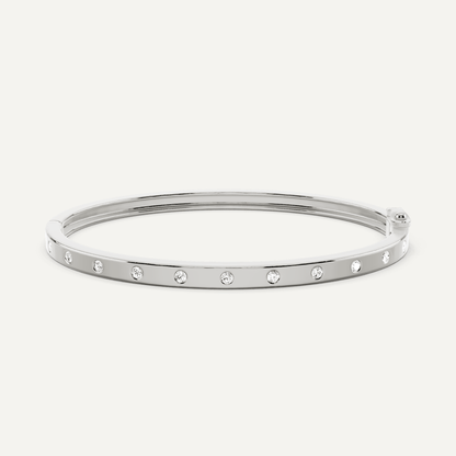 1/2 ctw Round Diamond Station Bangle Bracelet - Lotus Diamond