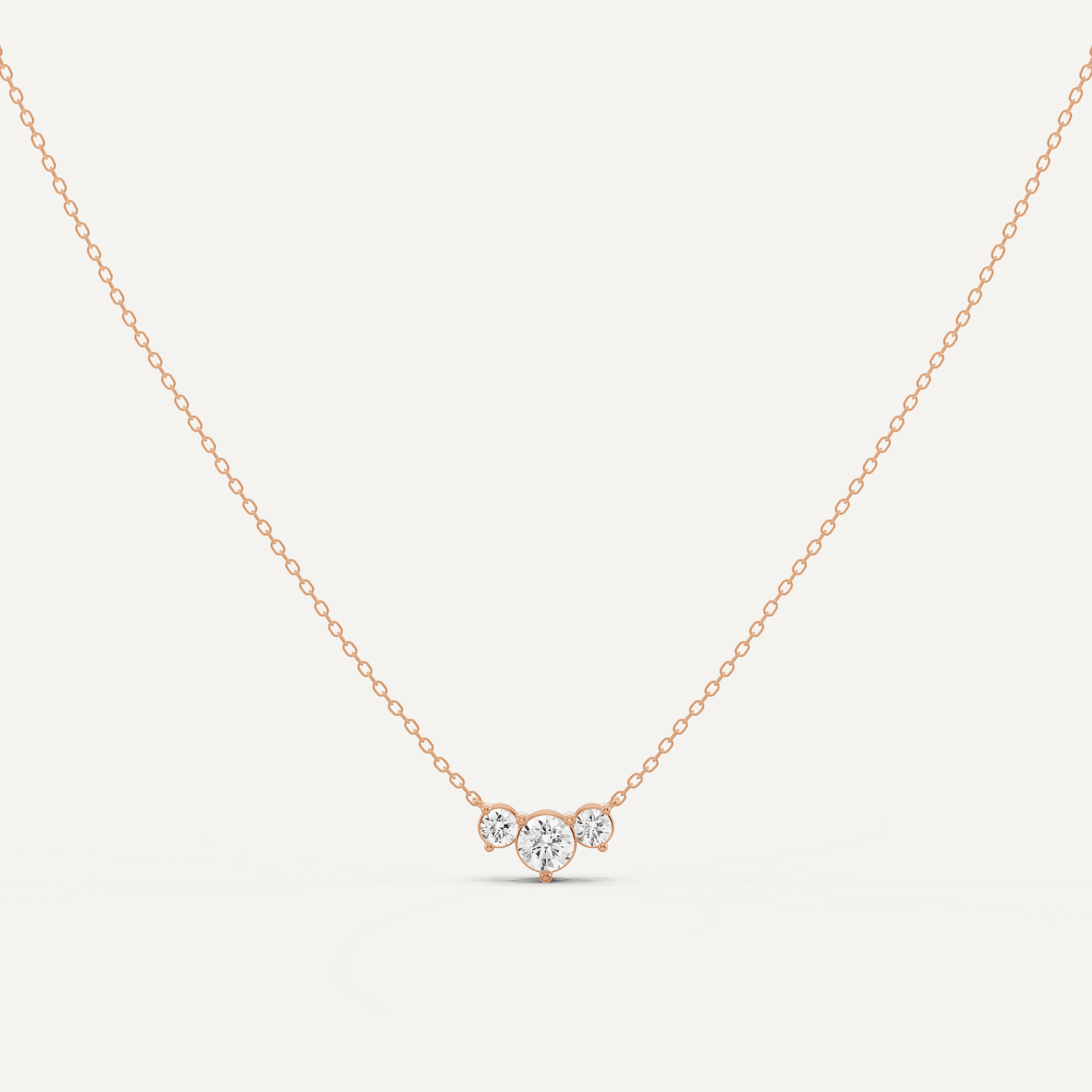 1/2 ctw Round Diamond Three Stone Fashion Necklace - Lotus Diamond