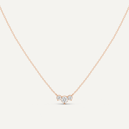 1/2 ctw Round Diamond Three Stone Fashion Necklace - Lotus Diamond