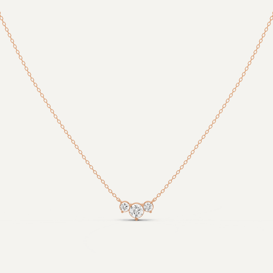 1/2 ctw Round Diamond Three Stone Fashion Necklace - Lotus Diamond
