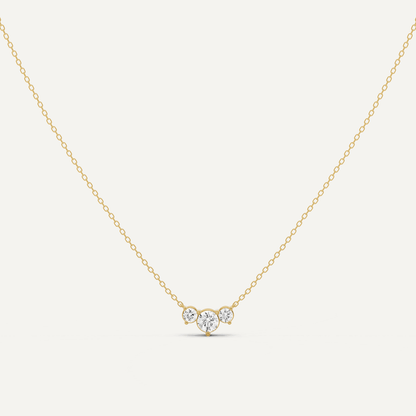 1/2 ctw Round Diamond Three Stone Fashion Necklace - Lotus Diamond