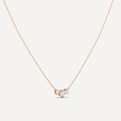 1/2 ctw Round Diamond Three Stone Fashion Necklace - Lotus Diamond