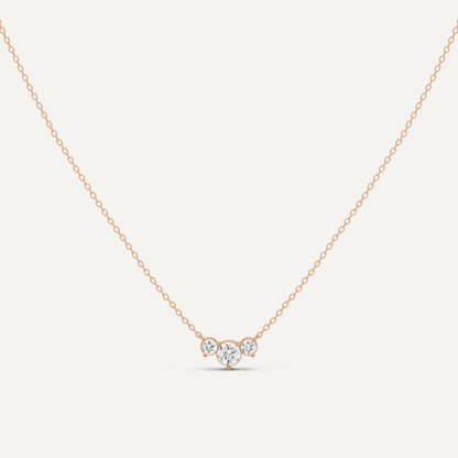 1/2 ctw Round Diamond Three Stone Fashion Necklace - Lotus Diamond