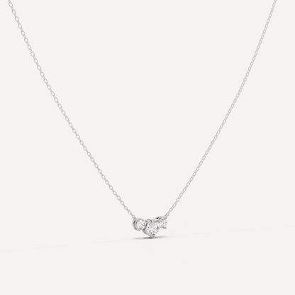 1/2 ctw Round Diamond Three Stone Fashion Necklace - Lotus Diamond