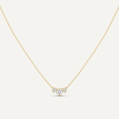1/2 ctw Round Diamond Three Stone Fashion Necklace - Lotus Diamond