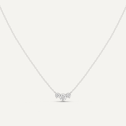 1/2 ctw Round Diamond Three Stone Fashion Necklace - Lotus Diamond