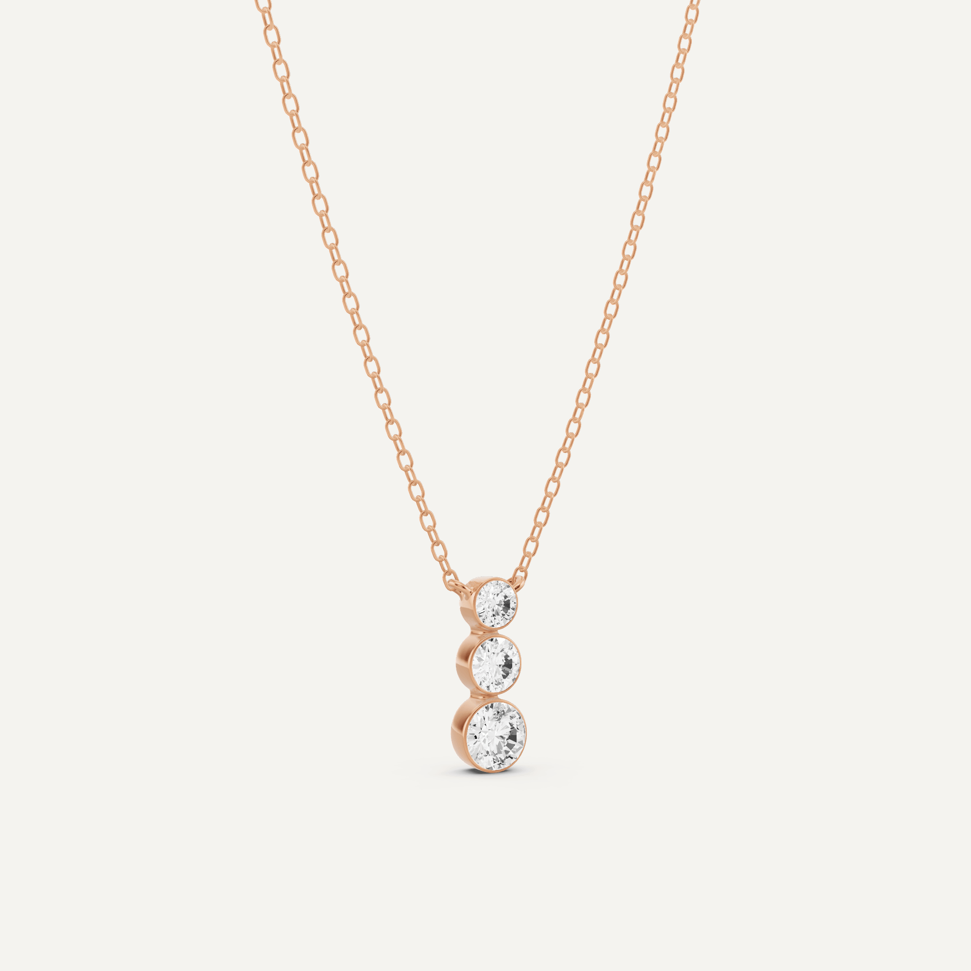 1/2 ctw Round Diamond Three Stone Graduating Fashion Pendant - Lotus Diamond