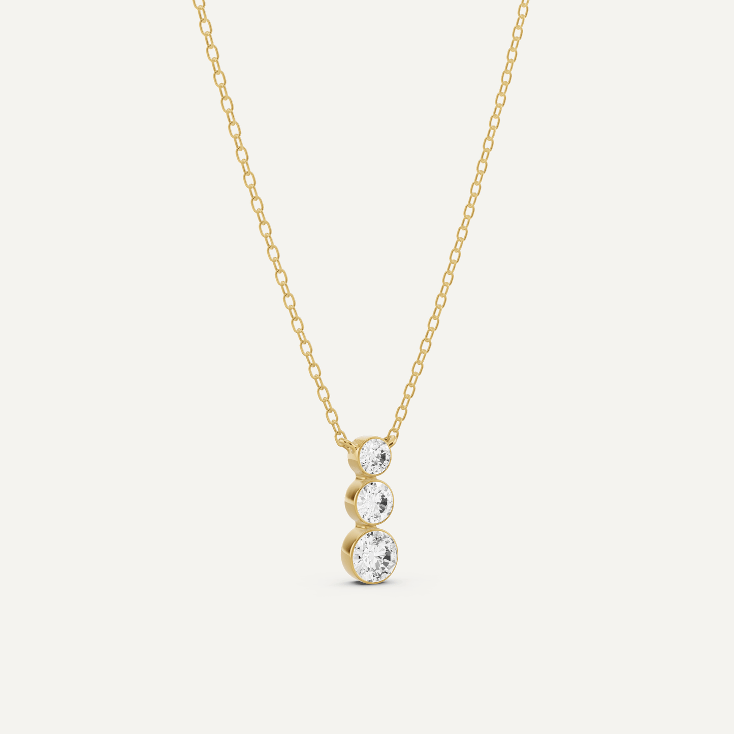 1/2 ctw Round Diamond Three Stone Graduating Fashion Pendant - Lotus Diamond