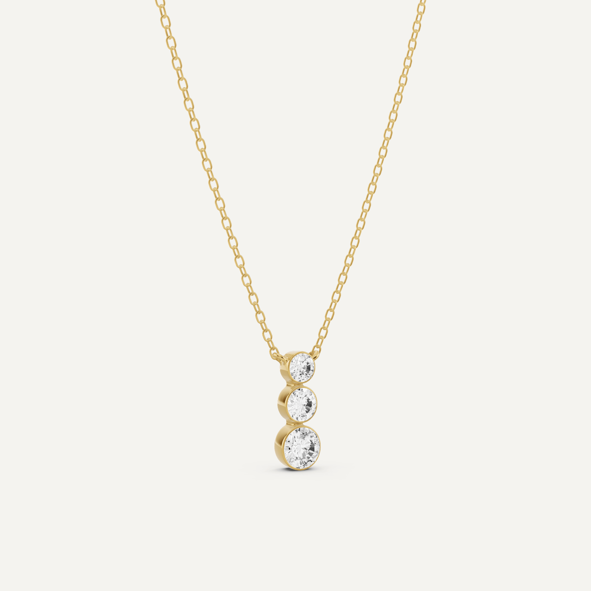 1/2 ctw Round Diamond Three Stone Graduating Fashion Pendant - Lotus Diamond