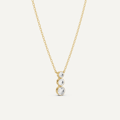 1/2 ctw Round Diamond Three Stone Graduating Fashion Pendant - Lotus Diamond