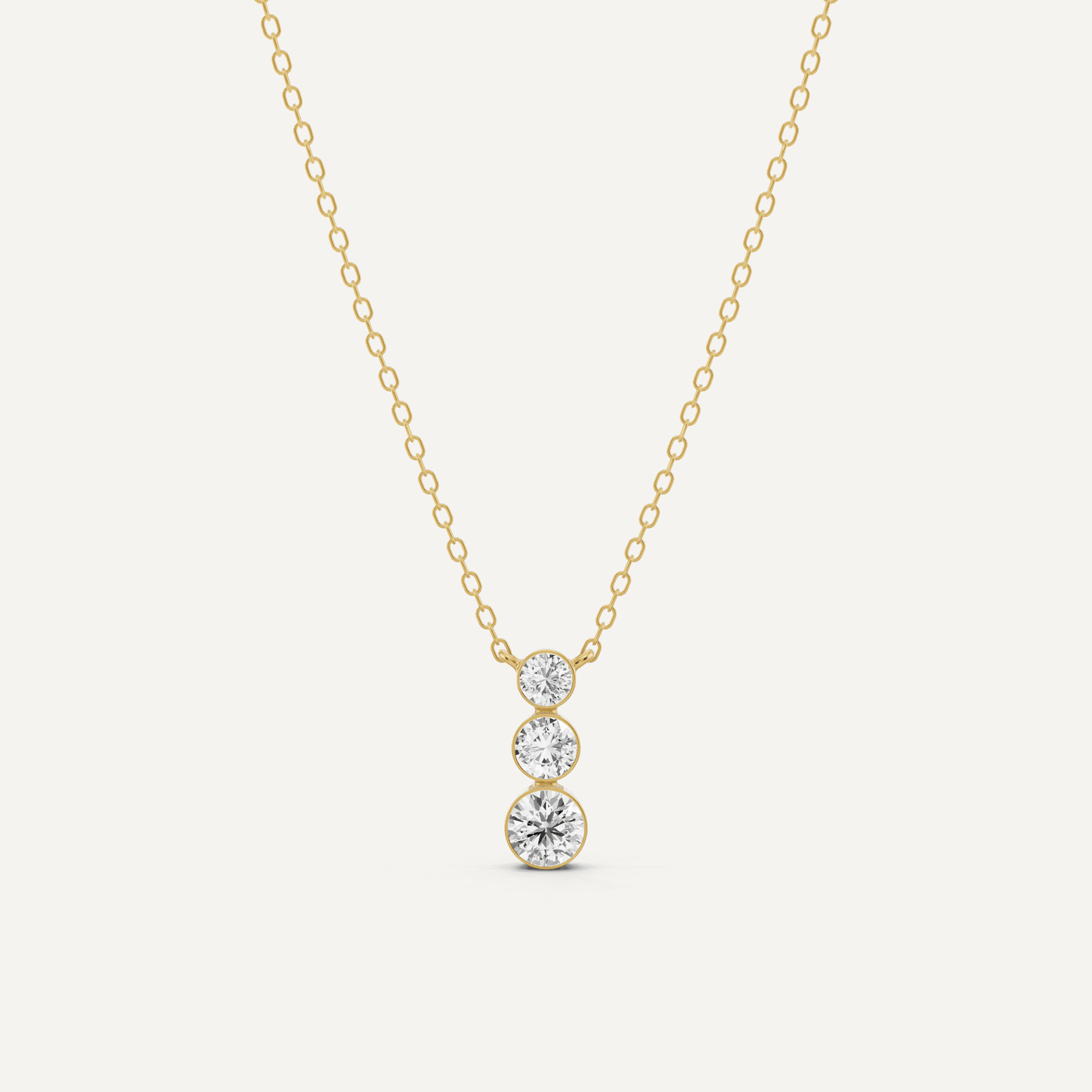 1/2 ctw Round Diamond Three Stone Graduating Fashion Pendant - Lotus Diamond