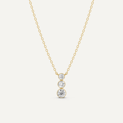 1/2 ctw Round Diamond Three Stone Graduating Fashion Pendant - Lotus Diamond