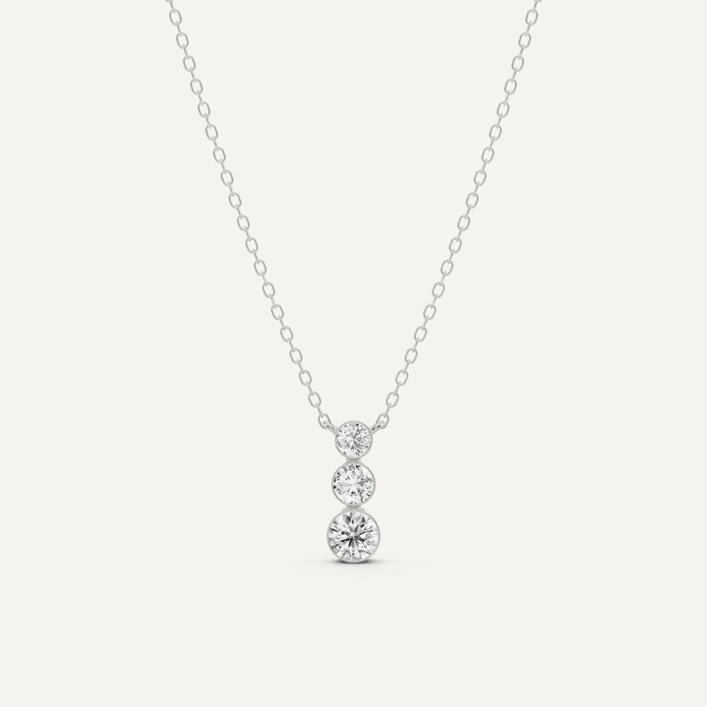 1/2 ctw Round Diamond Three Stone Graduating Fashion Pendant - Lotus Diamond