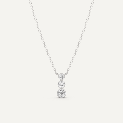 1/2 ctw Round Diamond Three Stone Graduating Fashion Pendant - Lotus Diamond