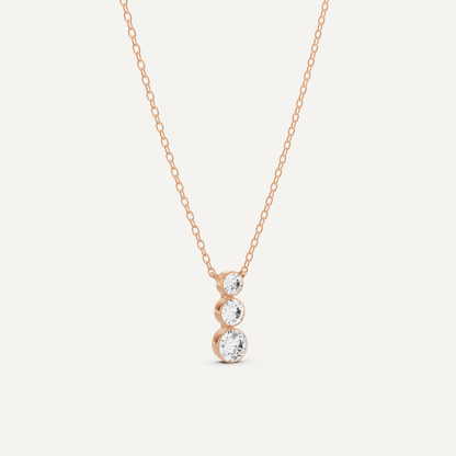 1/2 ctw Round Diamond Three Stone Graduating Fashion Pendant - Lotus Diamond