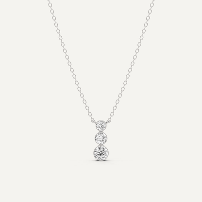 1/2 ctw Round Diamond Three Stone Graduating Fashion Pendant - Lotus Diamond