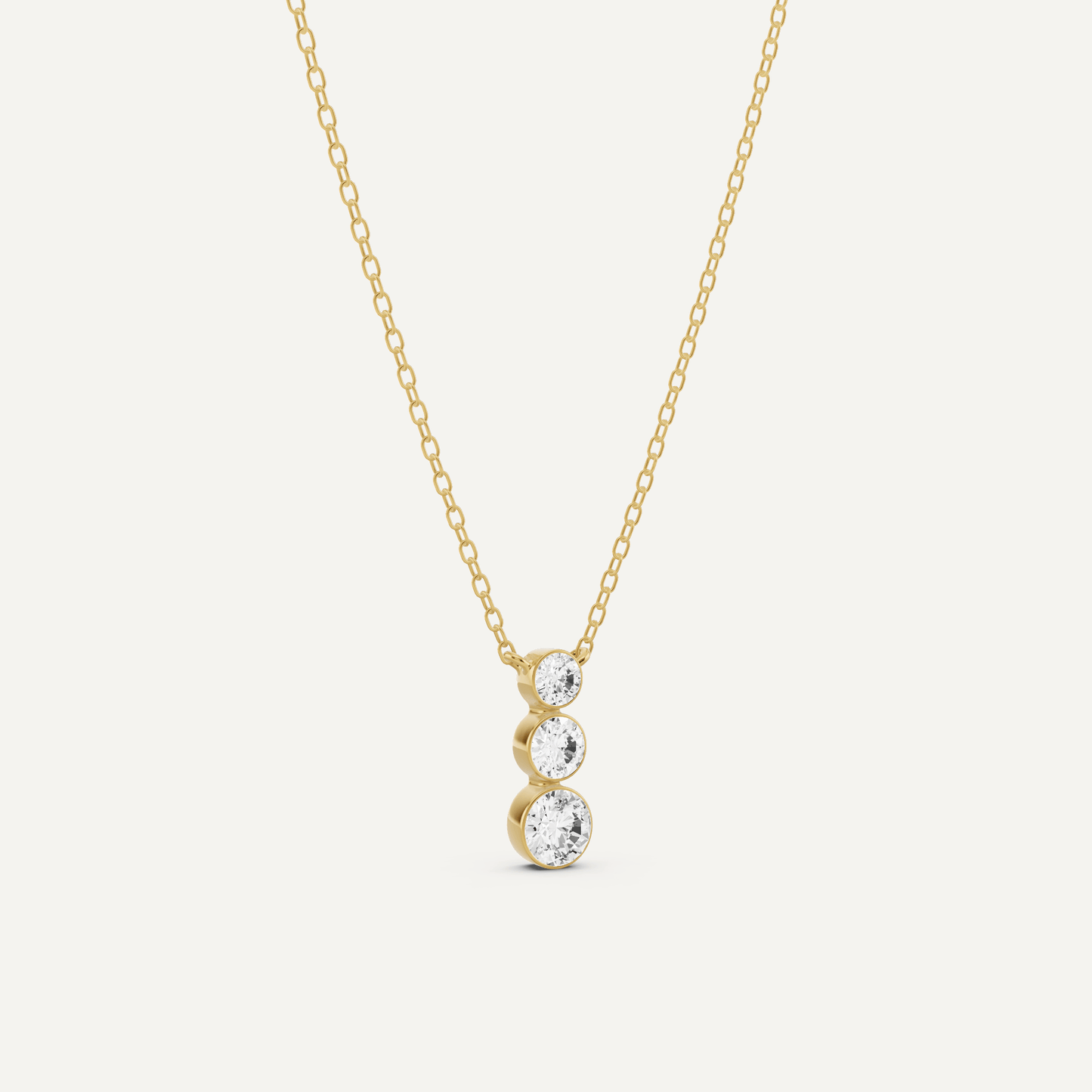 1/2 ctw Round Diamond Three Stone Graduating Fashion Pendant - Lotus Diamond