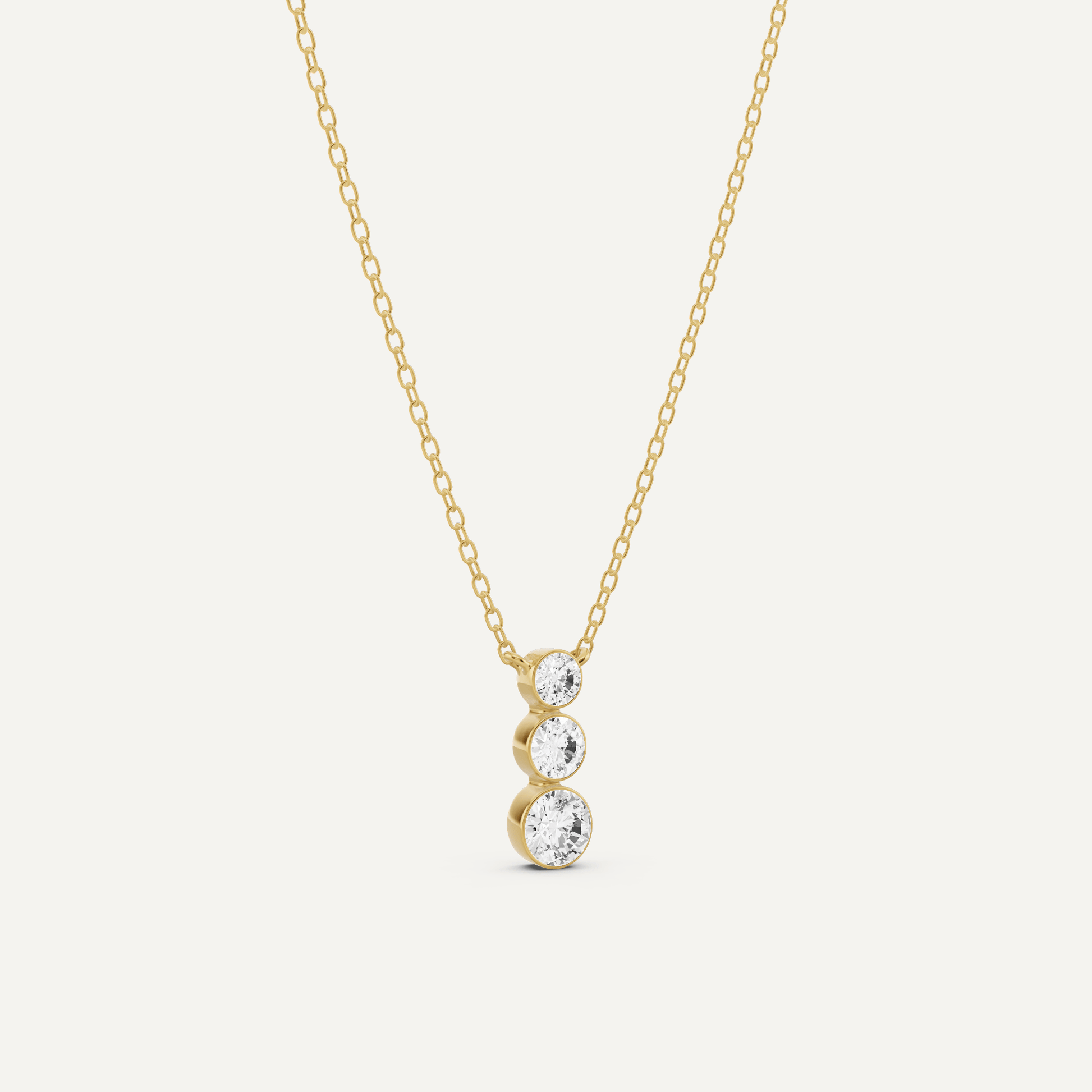 1/2 ctw Round Diamond Three Stone Graduating Fashion Pendant - Lotus Diamond